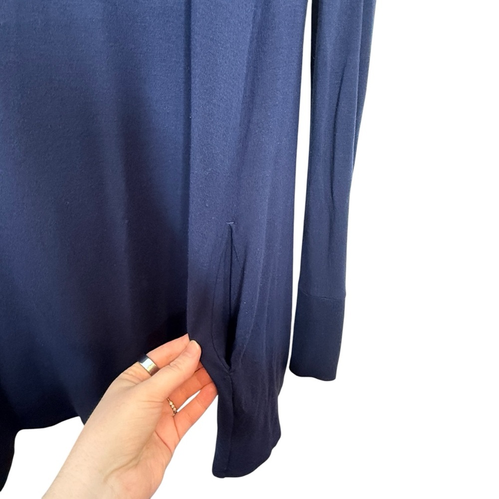 Lilly Pulitzer Elyssa Waterfall Wrap True Navy Luxletic‎ Sweater Cardigan Small - Picture 6 of 8